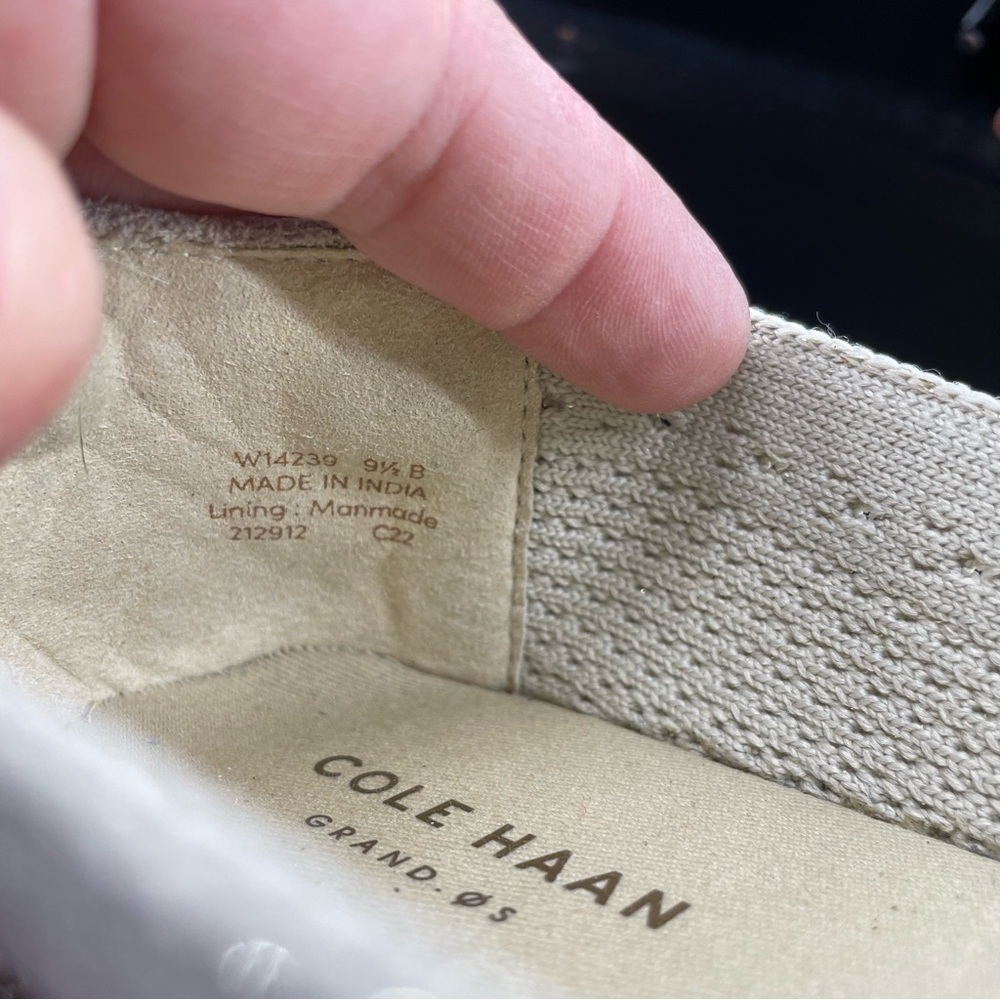 Cole Haan Cloudfeel Stitchlite Espadrille slip on shoes size 9.5 sesame beige - Picture 5 of 7